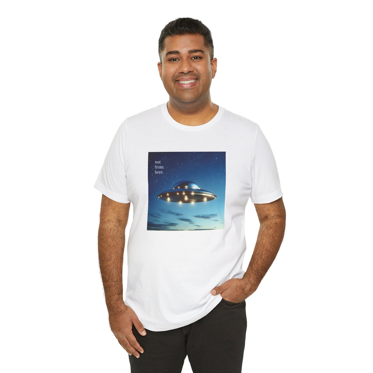 "Not From Here" UFO - Multi-Colors Unisex T-shirt