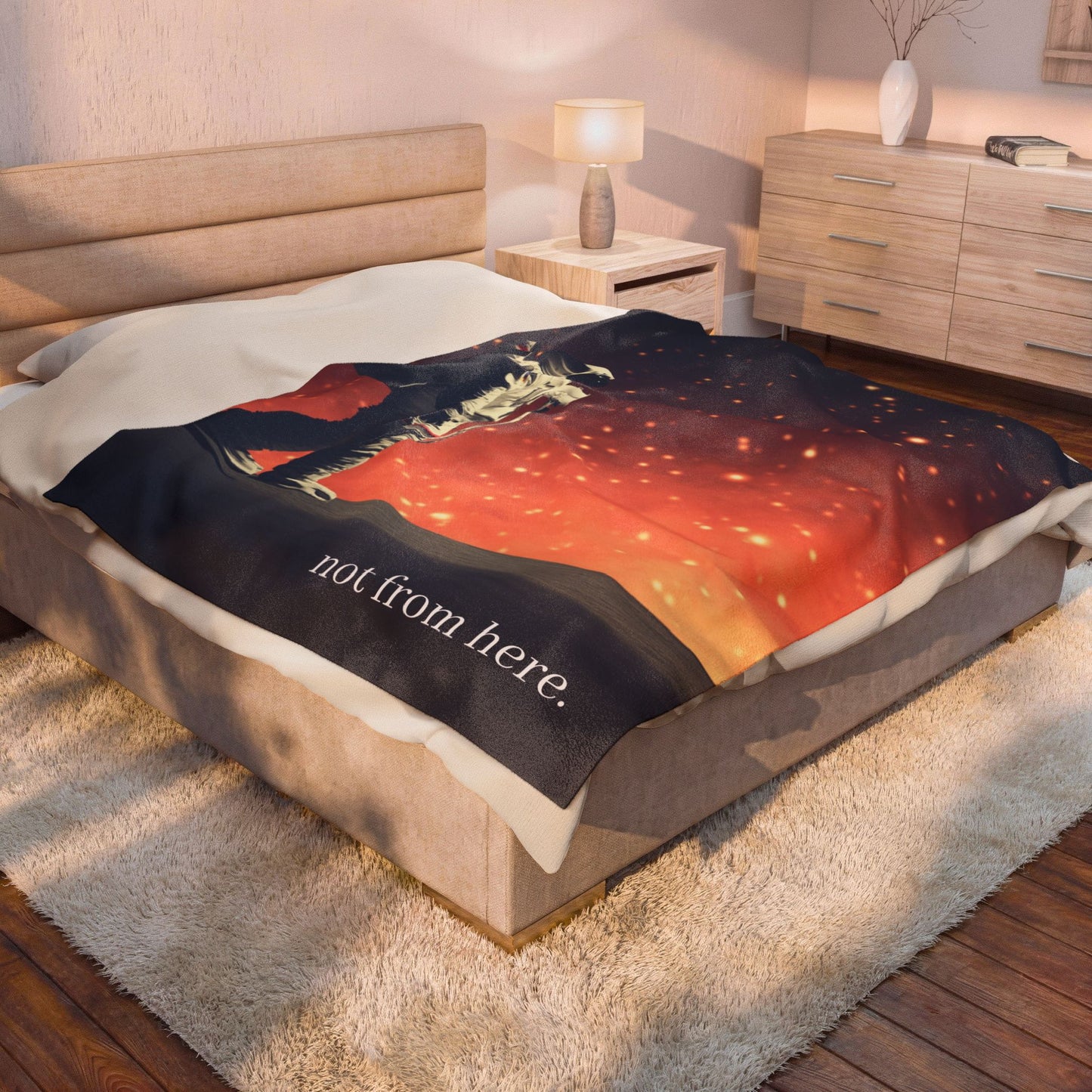 "Not From Here" Astronaut Explorer - Galactic Outer Space Blanket