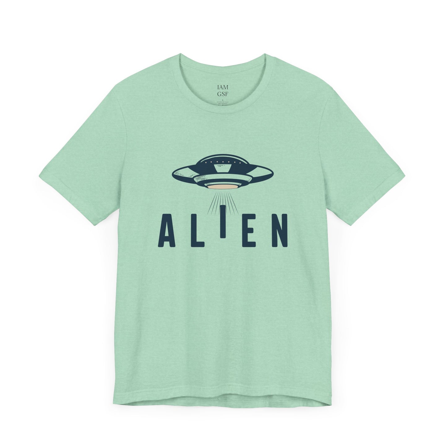 Alien with UFO - Multi-Colors Unisex T-Shirt