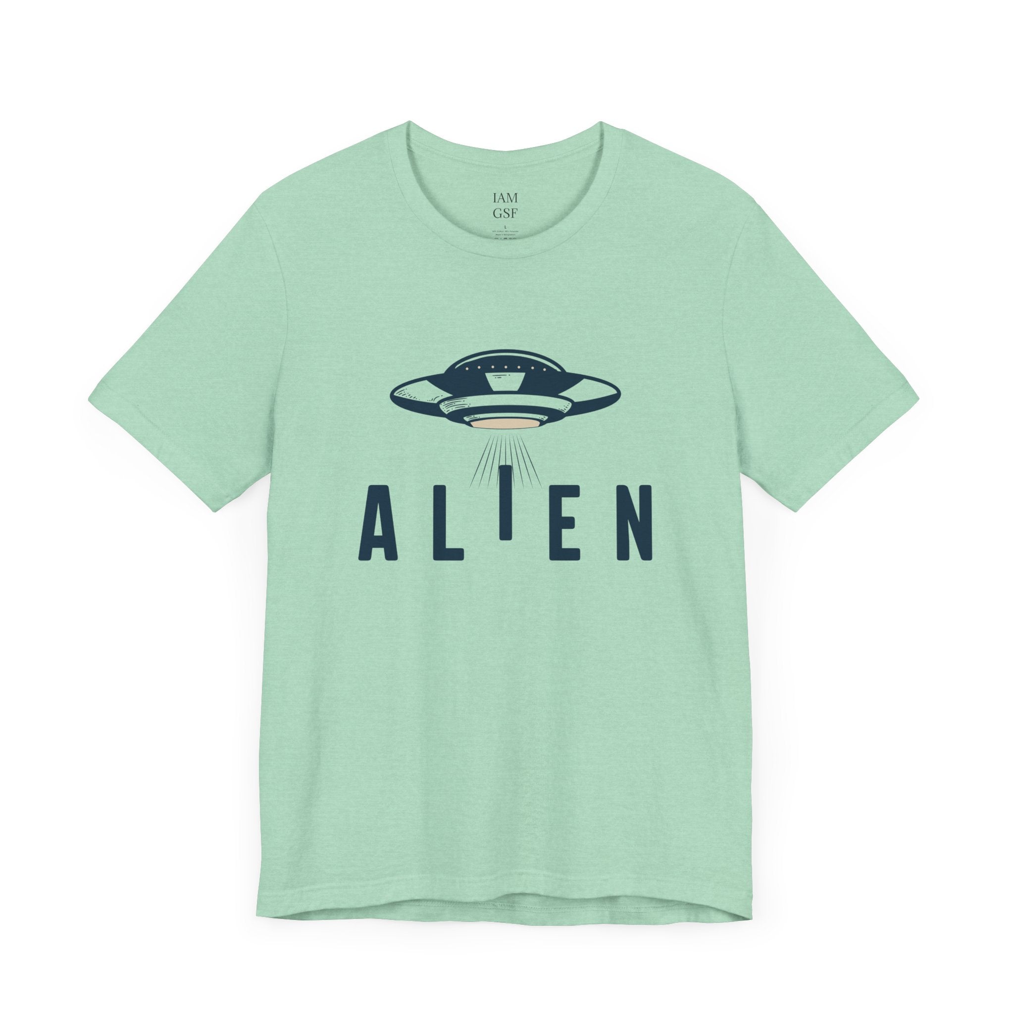 Alien with UFO - Multi-Colors Unisex T-Shirt