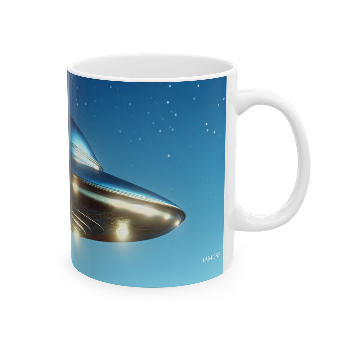 "Not From Here" UFO - Ceramic Mug, (11oz, 15oz)